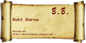 Bohl Barna névjegykártya